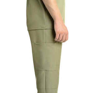 Costume de médecin à demi-manches respirant de haute qualité pour hommes Tissu tricoté Prix de gros Costumes de gommage d'allaitement pour hommes - Product Image 2