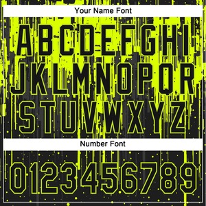 Negro negro-verde neón 3D patrón dos botones Unisex Softball Jersey totalmente personalizado sublimado Softball Jerseys con su diseño - Product Image 5