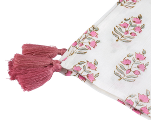 2025 nouveauté qualité supérieure fait à la main serviette poinçon rose indien bloc imprimé Design carré bas prix uniforme vert coton - Product Image 2