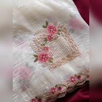 Sari indien moderne en soie Banarasi pour fêtes, prêt-à-porter, avec chemisier en organza à imprimé floral, idéal pour l'été et la mariée, protection solaire pour femme