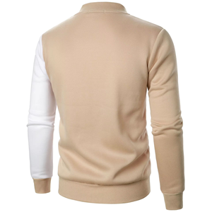 Men Wholesale Autumn Solid Zipper Patchwork Hoodie Printed <b>Cardigan</b> Stand Collar Casual OEM Long Sleeve Streetwear Hoodie - Product Image 6