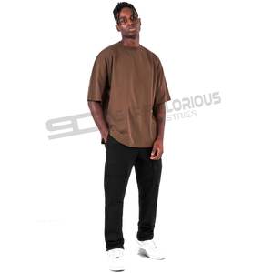 Ropa de talla grande para hombre, camisetas con dobladillo curvo de algodón 100% para hombre, camisetas elegantes de alta calidad para hombre y mujer, camisetas de mezcla triple - Product Image 5