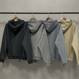 เสื้อฮู้ดผู้ชายปักโลโก้ตามสั่ง เสื้อฮู้ดเรียบง่าย สไตล์ลำลอง เสื้อฮู้ดโอเวอร์ไซส์สำหรับฤดูหนาว - Product Image 5