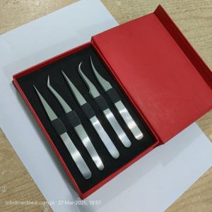 Tweezers for Eyelash Extension Tweezers Set Straight and Sharp Pointed Tip 5.0" Beauty Care Eyelash Tweezers Set - Product Image 3