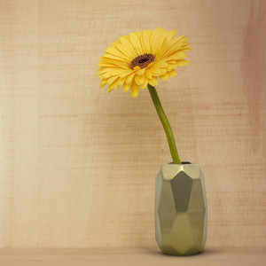 CGV5106GD - Small Gold Geometric <b>Vase</b> - 3.7 W x 6.1 H - Product Image 4