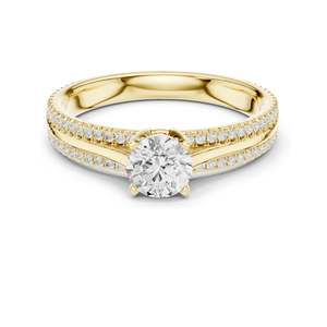 Anillo de Diamante de Laboratorio Redondo Brillante de 0.946 CT para Mujer, Claridad VVS-VS EF, Oro de 18KT, 14KT, 10KT y Plata 925, Rosa, Amarillo - Product Image 3