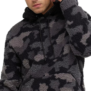 Men's 100% Cotton <b>Sherpa</b> <b>Hoodie</b> Winter Outerwear with Half Zipper Closure Hot Sale Warm Thick Streetwear Style - Product Image 1