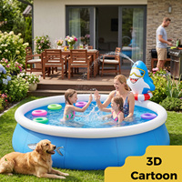 Pursuefree Aufblasbarer Swimmingpool, Outdoor-Garten-Sprühpool mit 3D-Design, Faltbarer Familien-Spielpool für den Heimgebrauch, Eltern-Kind-Pool