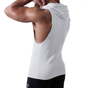 2025 nuevo diseño personalizado hombres gimnasio deportes músculo Racer espalda sin mangas Sudadera con capucha Material transpirable - Product Image 5