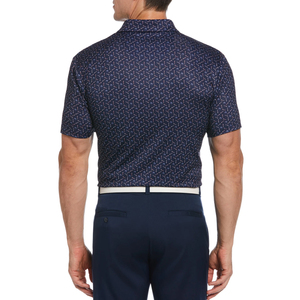 Sublimation personnalisée fabriquée avec un bouton évacuant la transpiration sur le devant, adaptée aux sports de performance, maillot de golf à manches courtes pour hommes - Product Image 3