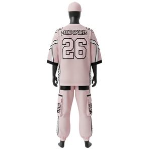 Conjunto deportivo de 2 piezas para hombre, de malla de alta calidad, tejido de poliéster transpirable GSM, con paneles rosas y negros, sublimación, conjunto de malla de 2 piezas para hombre. - Product Image 2