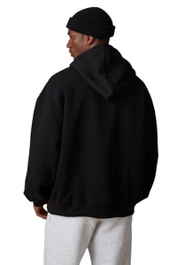 Logotipo personalizado al por mayor de los hombres ropa con capucha negra 100% algodón de gran tamaño personalizado GSM costura Premium personalizada y de alta calidad - Product Image 3