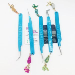 Pince à épiler d'extension de cils en acier inoxydable de conception inférieure de logo de vison haut de gamme prêt à expédier pince à cils pince à cils - Product Image 3