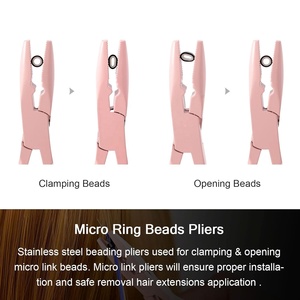Obexa Surgical Grade Stainless Steel Micro Link Hair Extensions Kit Bead Pliers Loop Needle <b>Hook</b> <b>Tool</b> High Quality Professional - Product Image 5