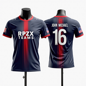 Ropa de cuello redondo deportiva personalizada para hombres, camisetas de pesca de fútbol de softball transpirables, camiseta impresa sublimada - Product Image 3