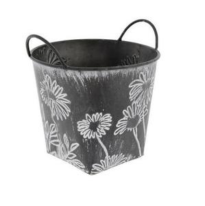 Maceta galvanizada con diseño de hojas que proporciona rigidez constante mediante un patrón de aleación de precisión - Product Image 2