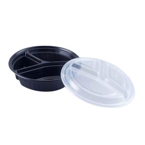 กล่องเก็บอาหารทรงกลม PP ขนาด 48 ออนซ์ พร้อมช่องแบ่ง 3 ช่อง - Product Image 1