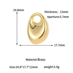 Liontin Hati <span class=keywords><strong>3D</strong></span> Berongga dari Kuningan Lapis Emas 14K, Liontin Hati Solid untuk Pembuatan Perhiasan Kalung, Aksesoris Liontin - Product Image 4
