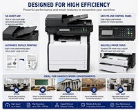 Imprimante multifonction monochrome A4 reconditionnée M521dn, 40 ppm, ADF recto-verso, copieur réseau, scanner, fax, machine de bureau, toner séparé, CN