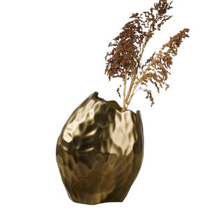 Gran oferta, florero antiguo de Metal para decoración de mesas de hogar, jarrones de exhibición de flores de Metal de diseño martillado para sala de estar - Product Image 5