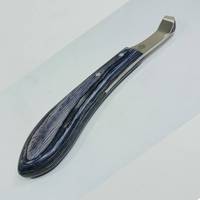 Couteau à sabot à petite boucle avec lame ovale tranchante en caoutchouc manche en bois outil de maréchal-ferrant pour semelle grenouille nettoyage cheval et vache garniture de sabot