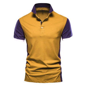 Polo de luxe pour homme avec logo de marque de golf brodé, design rayé décontracté, tissu tricoté à manches courtes, imprimé, en solde - Product Image 2
