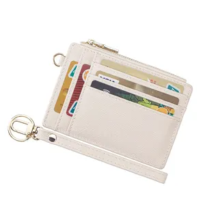 Women Slim Rfid Blocking Credit Card Case Holder Wristlet Small Compact Leather Coin Purse Keychain Wallet