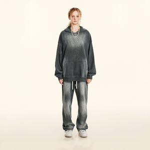 Sudaderas con capucha deportivas personalizadas, chándal deportivo con materiales ecológicos French Terry Hoodie Heavyweight Jogger Set - Product Image 5