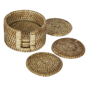 Posavasos de café de ratán redondeado de diseño hecho a mano de Material puro de alta compra posavasos de ratán posavasos para taza de café - Product Image 5