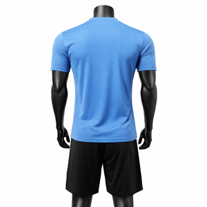 Conjunto de Camiseta de Fútbol para Hombre, Manga Corta, Cuello en V, Degradado Azul y Blanco, Poliéster que Absorbe la Humedad, Corte Regular, Todas las Temporadas, Diseño 3D de Animales - Product Image 3