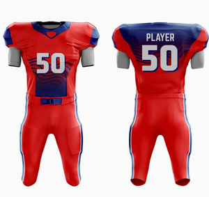 ชุดเครื่องแบบเสื้อเจอร์ซีย์อเมริกันฟุตบอลชุดเสื้อผ้าสำหรับผู้ใหญ่ทำจากโพลีเอสเตอร์แนววินเทจ - Product Image 1