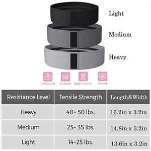 Bandes de résistance en tissu personnalisées pour femmes, entraînement des hanches, des cuisses, des jambes et des fesses, bandes de fitness élastiques en coton antidérapantes, OEM - Product Image 2