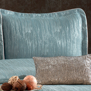 Ensemble de couvre-lit de luxe personnalisé Guzide Larissa Turquoise 4 pièces, 100% chenille, tissé organique, rayé, lavable, anti-acariens - Product Image 3