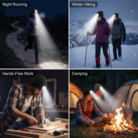 Berretto LED Unisex Ricaricabile USB con 4 LED Rimovibili, 3 Modalità, Lampada Frontale a Mani Libere per Corsa Notturna e Jogging