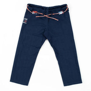 Vente en gros personnalisé BJJ Gi 100% coton perlé armure Jiu Jitsu Kimono avec pantalon bleu marine Gis Ripstop, fournisseur uniforme d'arts martiaux OEM - Product Image 6