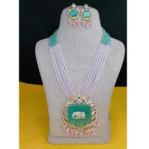 ชุดสร้อยคอเพทายทองเหลืองคู่บารมีสุดหรูเครื่องประดับแวววาวสำหรับงานแต่งงานงานหมั้นของขวัญครบรอบ - Product Image 1