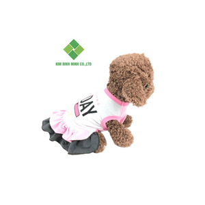 Ropa de algodón de lujo para mascotas hecha en Vietnam, bonita camiseta para cachorros, combinación perfecta para el verano, ropa de punto para perros de talla mediana - Product Image 3