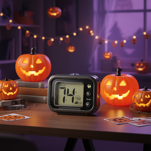 Black TQ 142 1EF Digital <b>Alarm</b> Clock Classic Vintage Retro Modern Design for Kids' Desktop for Halloween Decor - Product Image 3