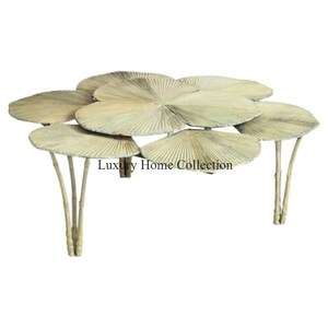 Leaf Floral Design Métal Designer Côté Et Table Basse Admirable Look Brillant En Aluminium Poli Coulé Métal Fournitures Créatives - Product Image 1