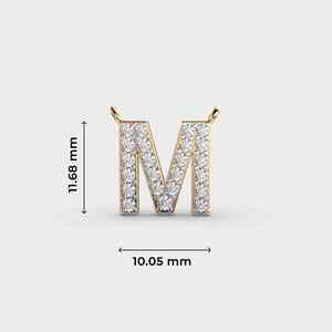 Maravilloso Colgante de Diamante 'M' para Unisex, Chapado en Oro, Letra del Alfabeto, Moissanita, Joyería Fina Clásica, Colgantes y Dijes - Product Image 2