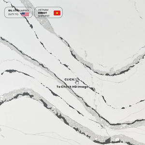 NV891 Planche monolithique très demandée pour appartement résidentiel, texture ondulée, pierre de quartz artificielle, plan de travail de cuisine, dosseret - Product Image 2