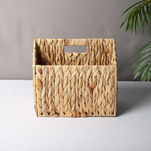 Cesta de almacenamiento de jacinto de agua natural, cesta de revista dividida, soporte de libro de periódico para baño, oficina, piso de Vietnam - Product Image 6