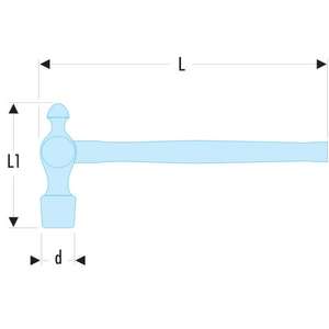 Martillo de ingeniero con cabeza esférica Facom - Product Image 2