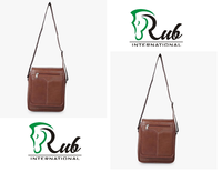 RUB INTERNATIONAL Tas Selempang Pria Tahan Air dari Kulit PU yang Tahan Lama dengan Resleting Kapasitas Besar Portabel untuk Perjalanan dan Kerja.