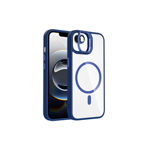 Funda Zore Azul Marino para iPhone 16E, Compatible con MagSafe, de Silicona, con Soporte, Protector de Lente de Cámara, Electrochapado, También Compatible con Google - Product Image 1