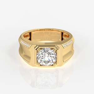 Bague de fiançailles unique pour homme en or 9 carats avec diamant Moissanite – Catégorie de produit unique - Product Image 1