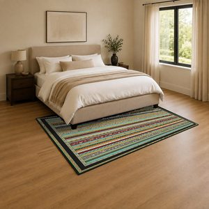 Tapis de salon en chenille antidérapant, imprimé numérique, style ethnique Kilim, beige et marron, lavable en machine, vente en gros - RUGS DEPOT LXDP-0459 - Product Image 3