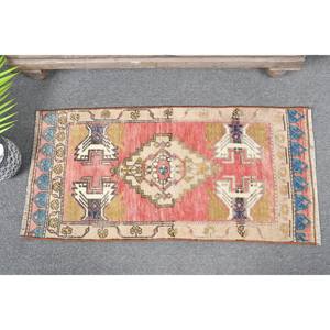 Alfombra de lana turca Vintage de 16x34 pies, diseño de retazos rojo y Beige, respaldo de látex de tejido plano para decoraciones de sala de estar, nuevo producto - Product Image 1