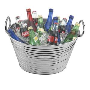 Bulk Round Stainless Steel <b>Ice</b> <b>Bucket</b> Beverage Tub Wine Chiller Heavy-Duty Party <b>Drink</b> Cooler for Wholesale Catering & Event Use - Product Image 2