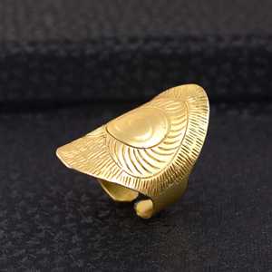 Fashionable Boho Shield <b>Rings</b> Dainty Brass <b>Rings</b> Women 18K Gold Plated Tribal Oval <b>Rings</b> <b>Statement</b> <b>Rings</b> for Wholesale/OEM/ODM - Product Image 5